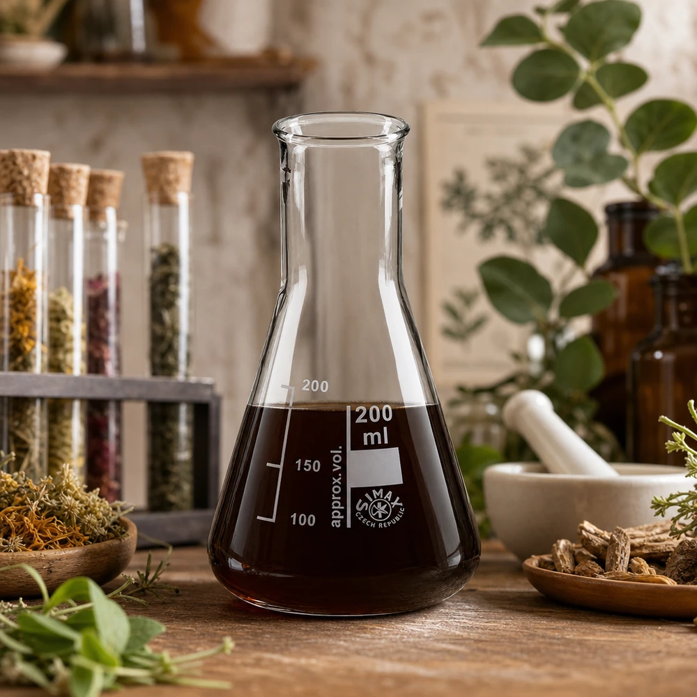 Erlenmeyer 200ml nauwe hals borosilicaat met afgeronde rand