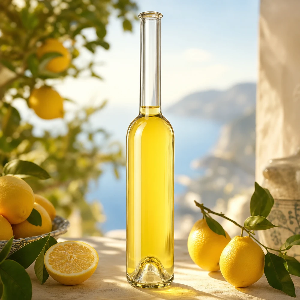 100 ml glazen fles Hugo met citroenlikeur Limoncello Mediterrane sfeer Amalfikust Italiaanse specialiteiten UNiTWIS