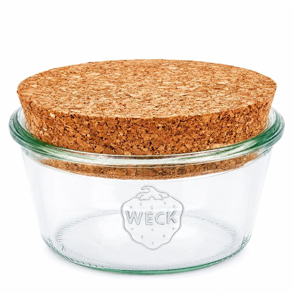 290ml stortglas laag WECK RR80 met kurk 290 ml WECK RR100 mason jar met natuurlijke kurkstop lage vorm inmaakpot voor opslag