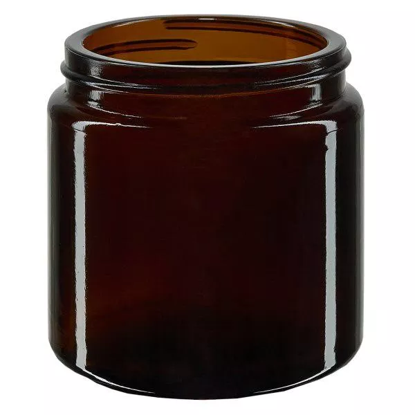 Glazen pot 120ml bruin glas 58mm/R3, zonder sluiting