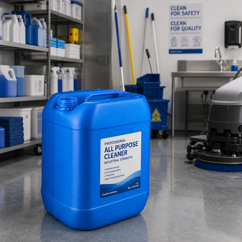 Herbruikbare transportkanister van 20 liter in blauw, zonder schroefdop, voor professioneel gebruik