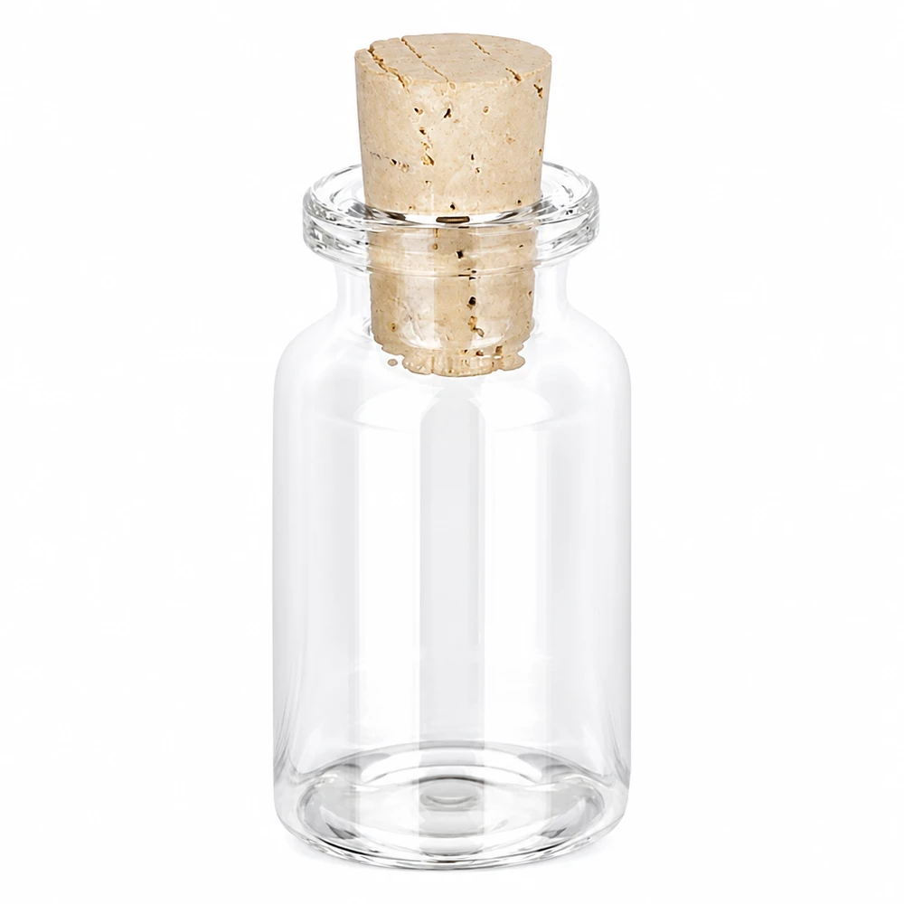 Injectiefles helder glas 10ml met kurk 11/14mm Kleine Glasflasche 10ml mit passendem Korkverschluss perfekt als Dekoflasche oder Geschenkidee