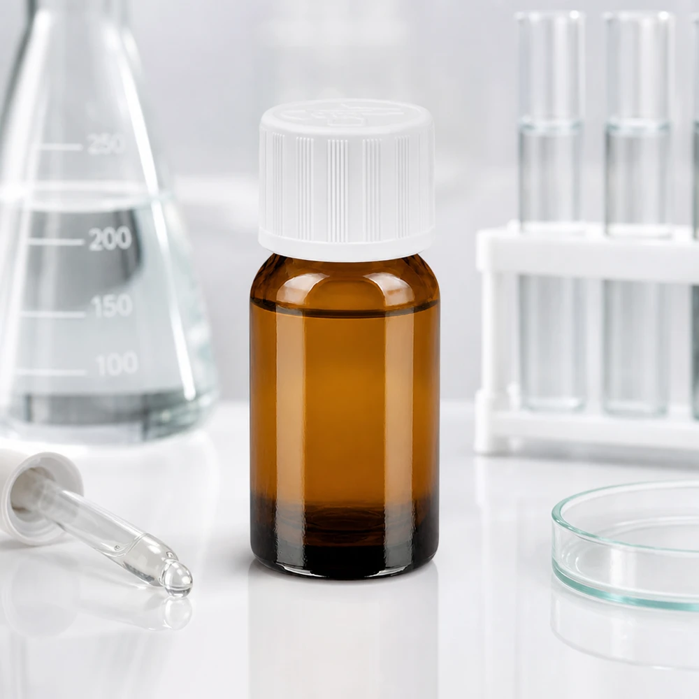 10ml amberkleurig glazen flesje 11mm hals met schroefdraad voor nauwkeurig doseren en bewaren