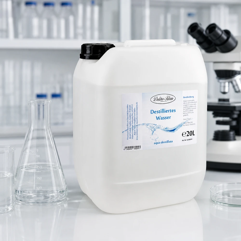 20 liter gedestilleerd water - Aqua dest in blanke premium jerrycan van Doktor Klaus
