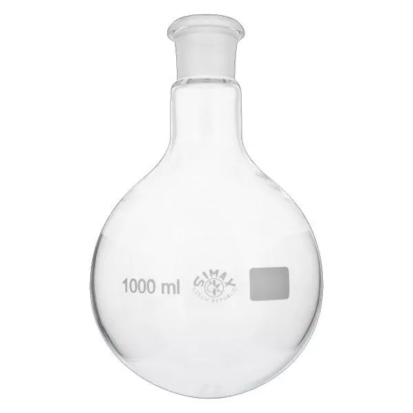 Platbodem kolf 1000ml wijde hals borosilicaat met slijpstuk 29/32