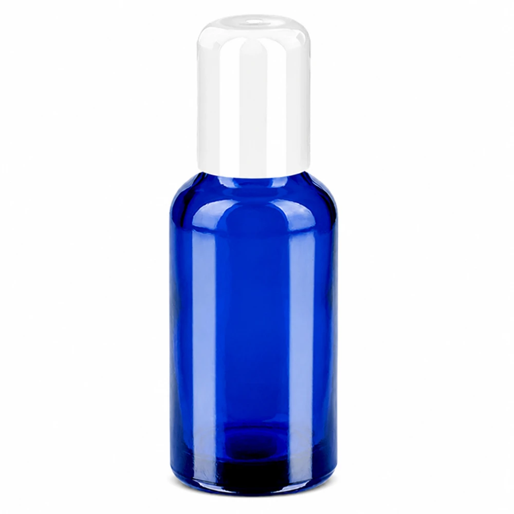 30ml rolfles wit STD BlueLine UT18/30 Compacte 30ml roll-on flacon in blauw, ideaal voor parfumoliën en serums