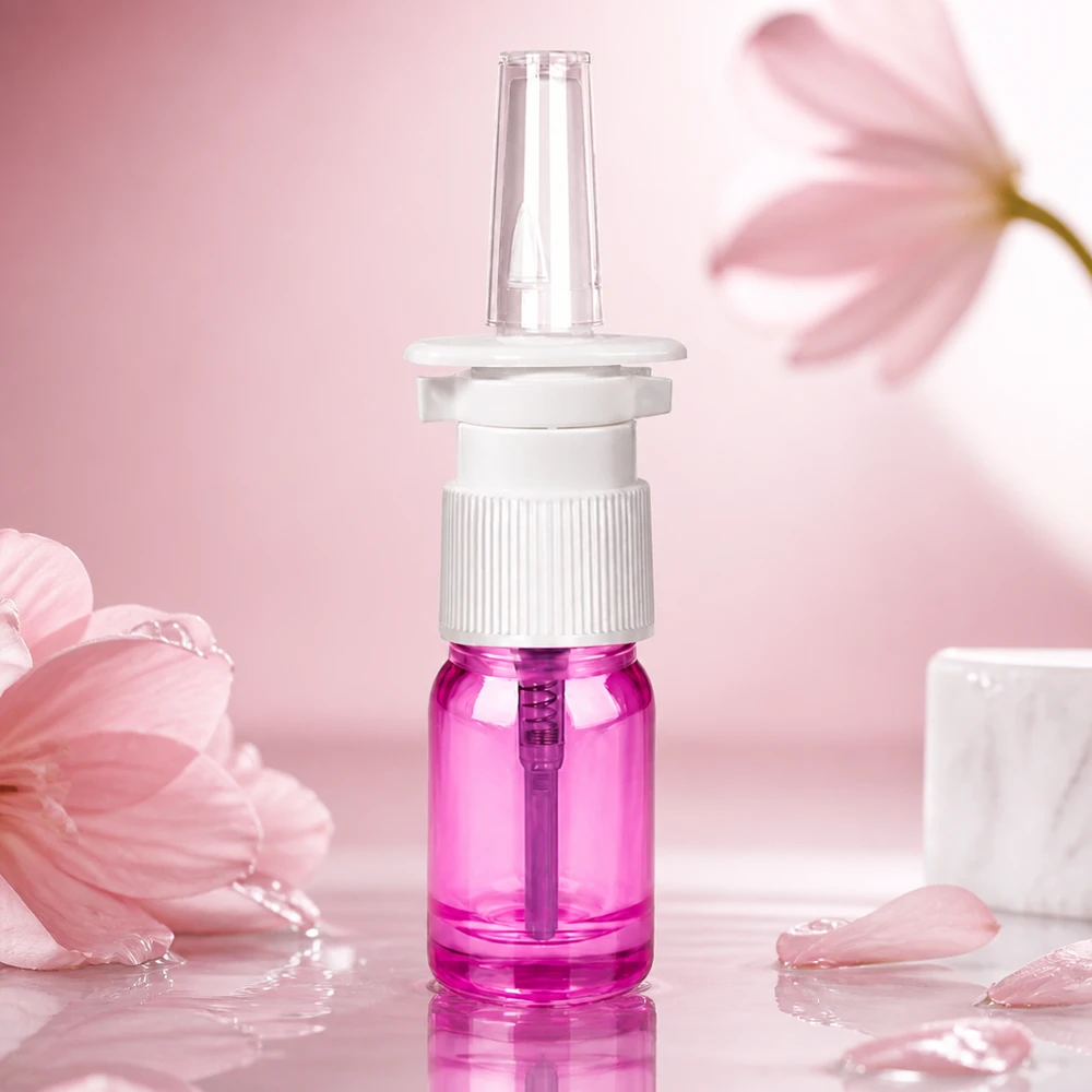 Robuuste 5ml sprayflacon PurpleLine serie met schroefdop voor navulbare neussprays