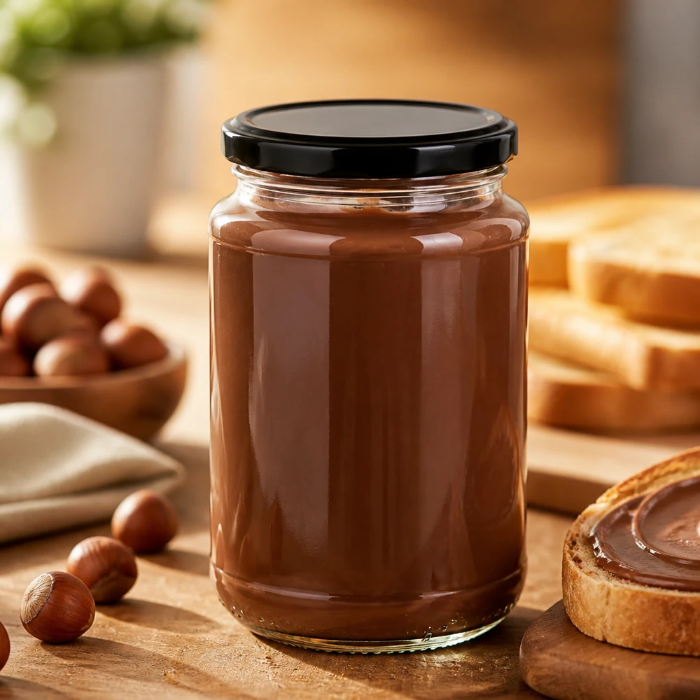 Bewaarpot van 320 ml met zwarte deksel BasicSeal van UNiTWIST, ideaal voor notenpasta’s en smeersels