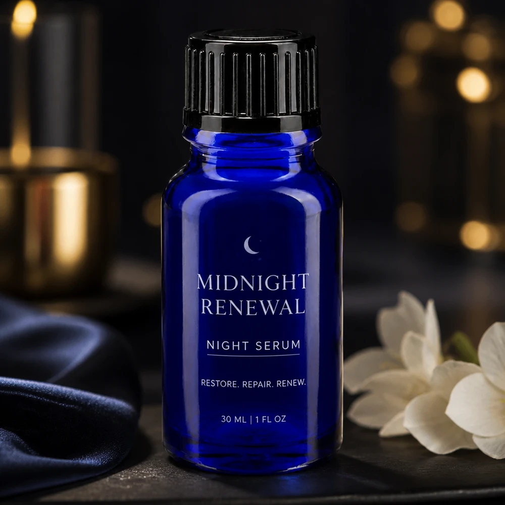 Blauwe apothekersfles STD 10 ml met zwarte dop voor huidverzorgingsserum