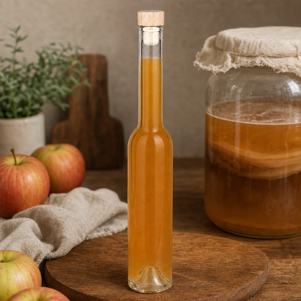 200 ml glazen fles Hugo met houten handgreepkurk UNiTWIST®
