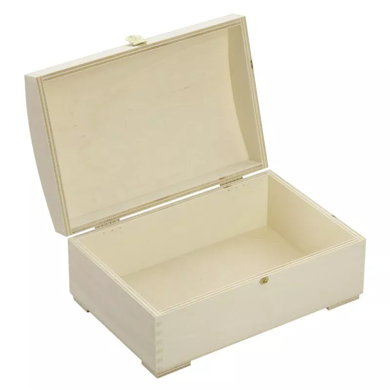 Houten box (kist) met gewelfd deksel 26x17x11cm (populier triplex)