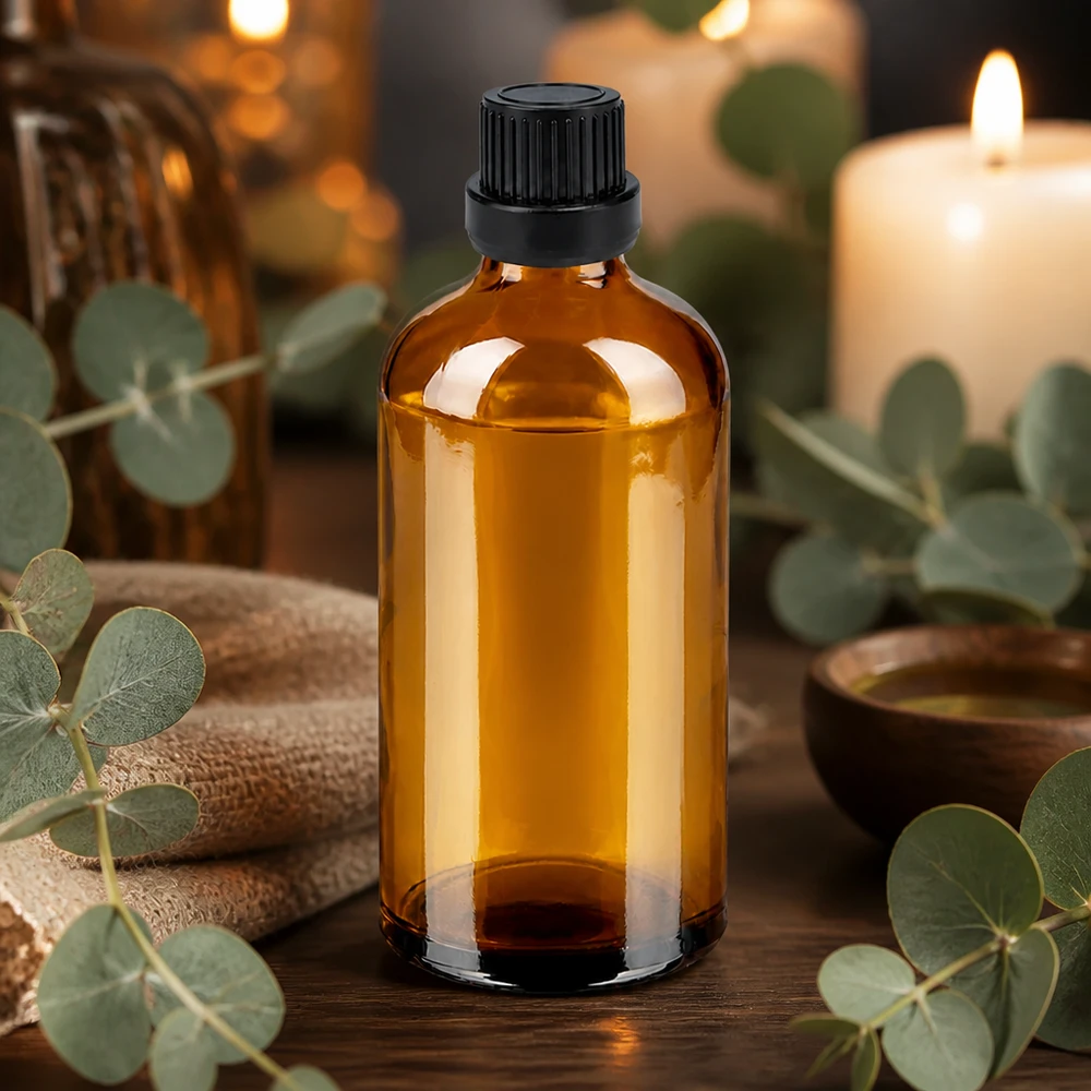 Nauwkeurige druppelfunctie dankzij 2mm opening in hoogwaardige 100ml bruine apothekersfles