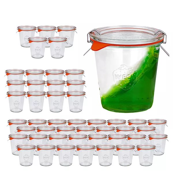 Set van 48 Weck bekers 290ml hoog, 1/5L glazen Set van 48 Weck bekers 290ml hoog, 1/5L glazen