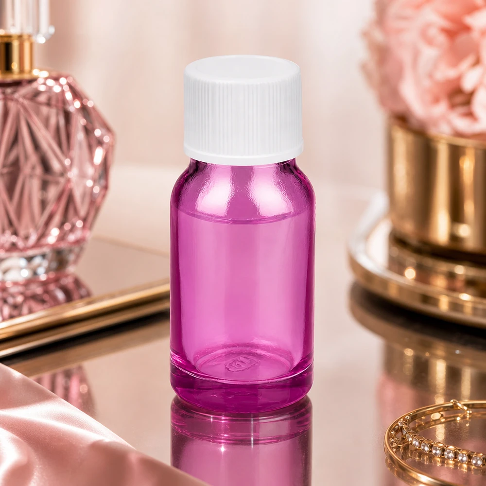 10ml pipetfles 11mm schroefdop wit standaard PurpleLine UT18/10 Collectieflesje van 10 ml in trendy paars met een stevige witte dop voor parfumliefhebbers
