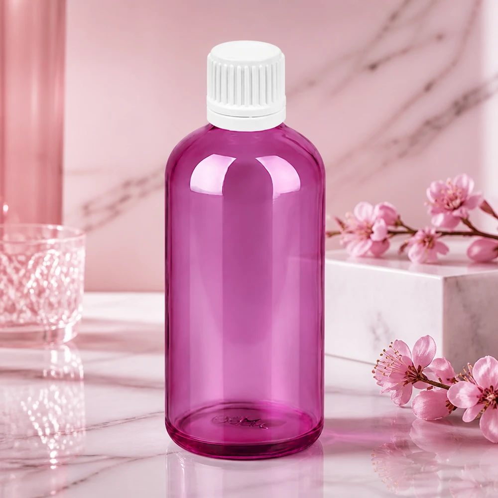 Chemicaliënbestendige 100ml PurpleLine fles met precieze druppelaar voor wetenschappelijke doeleinden