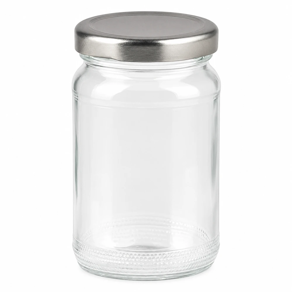 110ml rond glas met BasicSeal deksel zilver UNiTWIST