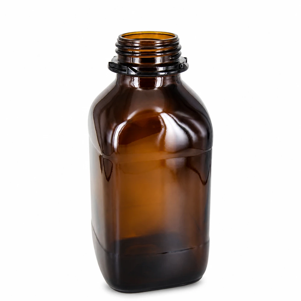 1000ml chemische fles van amberkleurig glas met schroefdraad voor laboratoriumgebruik