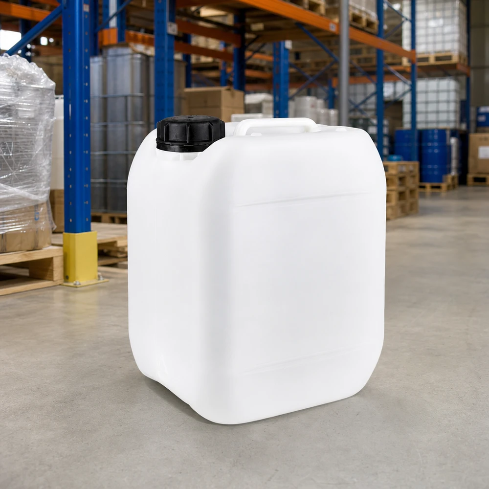 Lichte vloeistofkan van 5 liter met ergonomische draaggreep voor opslag en transport