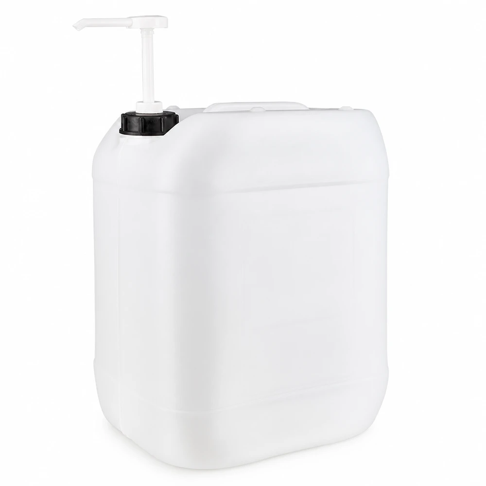 20l Jerrycan, UN-toelating, met doseerpomp Grote witte voorraadcontainer van 20 liter met pompdispenser voor desinfectiemiddel en zeep