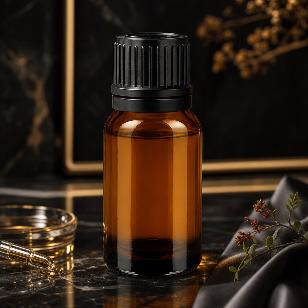 10ml apothekersflesje van robuust amberkleurig glas met kindveilige schroefdop voor laboratoriumgebruik