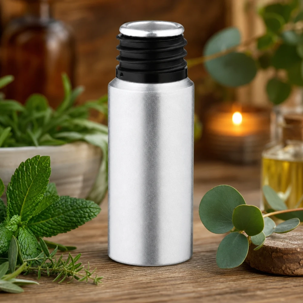Premium 20ml flesje van gekleurd aluminium beschermd tegen licht voor gevoelige actieve ingrediënten en oliën