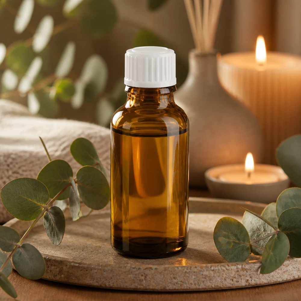 Bruin glazen flesje van 20 ml met fijne druppelaar van 0,9 mm voor aromatherapie