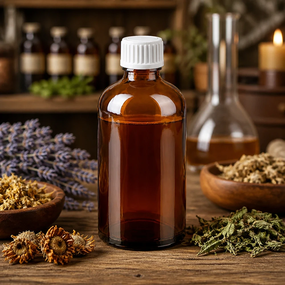 100ml druppelflesje 0.9mm wit STD BrownLine UT18/100 Lichtbeschermende amberkleurige glazen fles 100ml met witte druppelaar voor aromatherapie producten