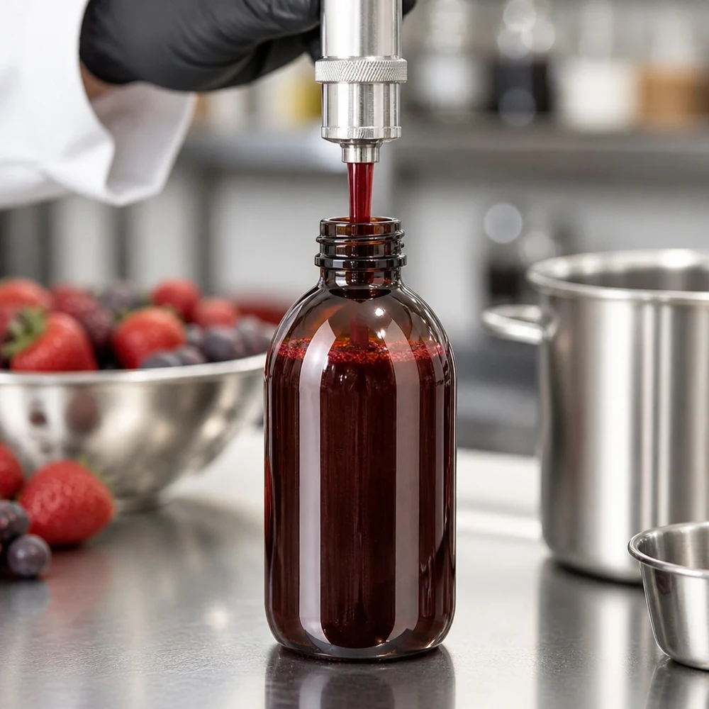 PET-fles van 250 ml voor fruitextracten en voedingssupplementen met verzegelde dop