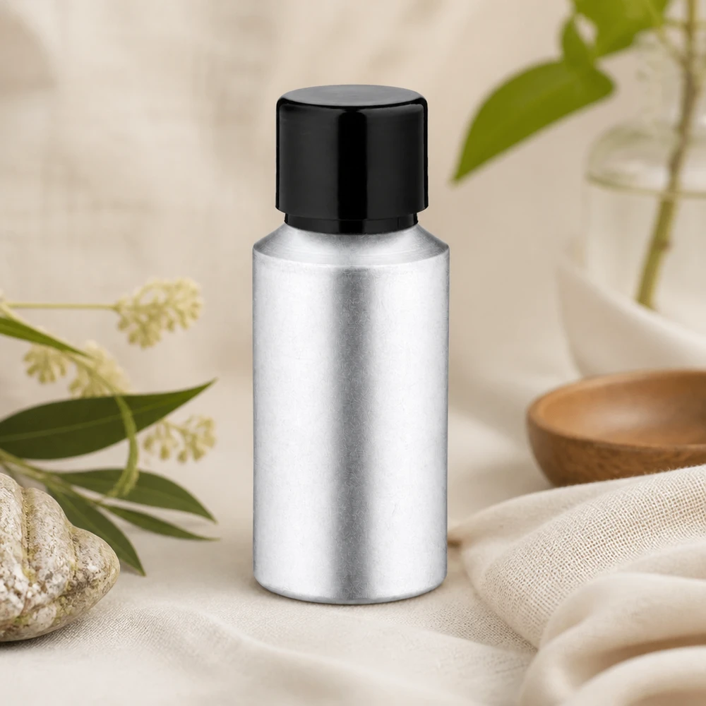 30 ml aluminium fles gebeitst incl. schroefdop zwart met conusafdichting Veelzijdig 30ml flesje van gebeitst aluminium voor parfumoliën en vloeibare cosmetische producten
