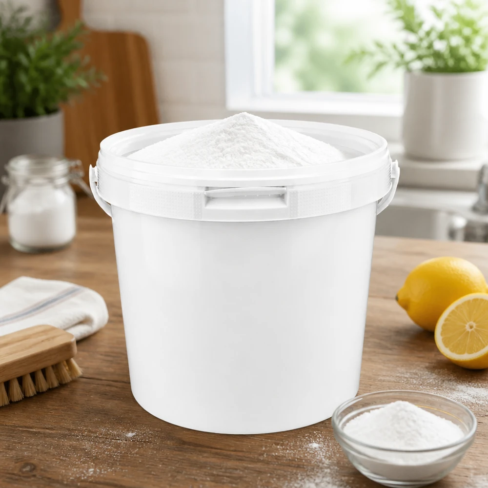 Voedselveilige voorraademmer van 5,6 liter, wit, met hersluitbaar deksel