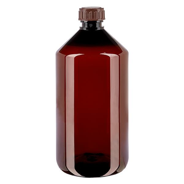 PET-fles 750 ml met bruine dop Standaard PET-fles 750 ml met bruine dop Standaard