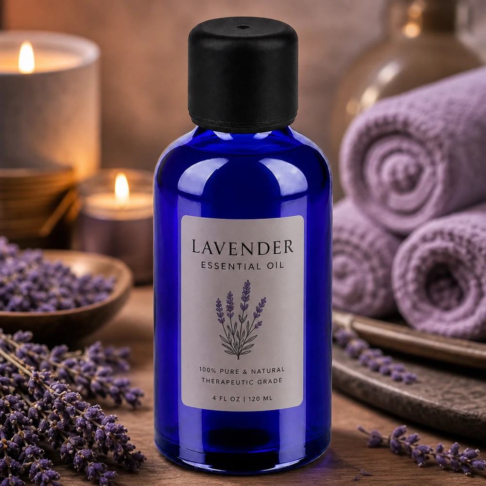 50ml fles 6mm SV zwart STD BlueLine UT18/50 50 ml flesje van UV-beschermend blauw glas met zwarte schroefdop met 6 mm schroefdraad