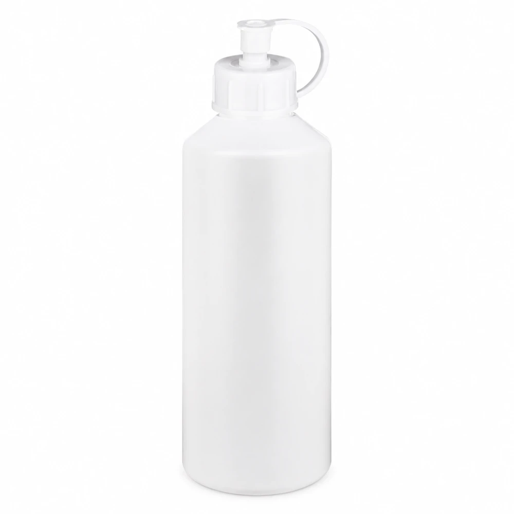 PET cilinderfles 100ml wit met sproeisluiting wit Doorschijnende HDPE-laboratoriumflesjes van 100 ml met spuitmondje en veiligheidsdop