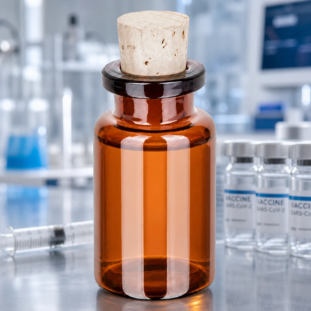 Injectiefles bruin glas 10ml met kurk 11/14mm Dunkle Vorratsflasche Braunglas 10ml Korkstopfen 11/14mm für Aromatherapie