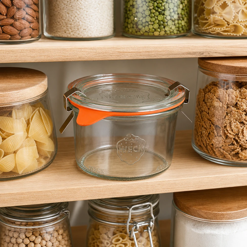 WECK 200ml RR80 trommels voor het bewaren van voedsel in georganiseerde voorraadkeukens met noten en pasta
