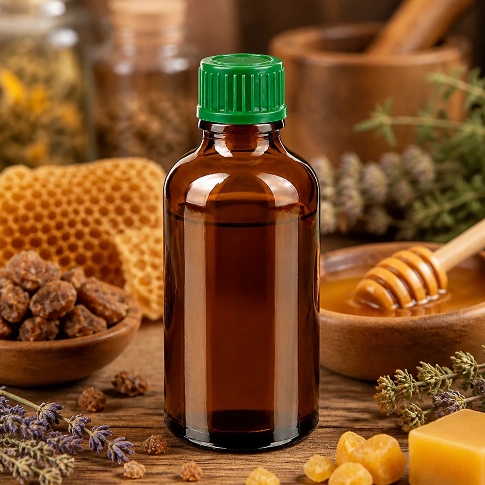 Robuuste apothekersfles BrownLine serie 50 ml met veilige groene schroefdop