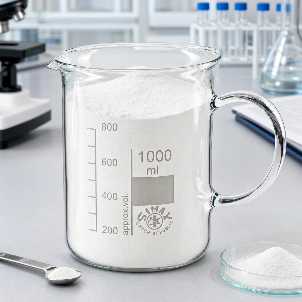 Doorzichtig maatglas van 1000 ml met handvat en schaalverdeling voor nauwkeurige laboratoriumtoepassingen