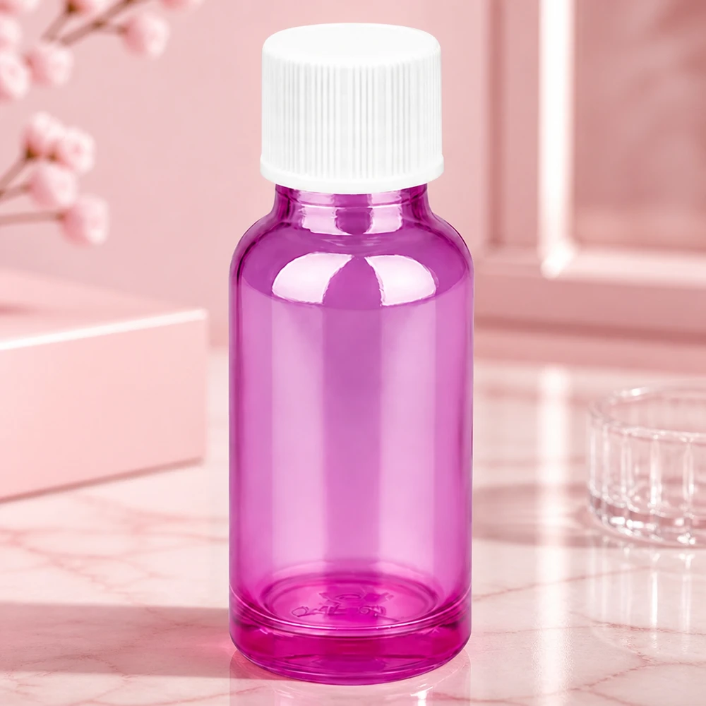 20ml fles 11mm schroefdop wit standaard PurpleLine UT18/20 Stijlvol 20 ml transparant violet glazen flesje met praktische schroefdop