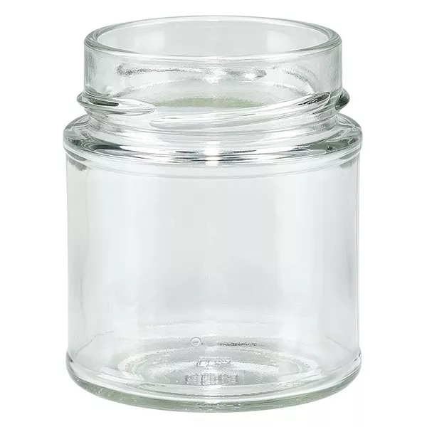Glazen pot 154ml doorzichtig, zonder deksel, schroefdraad TO58deep