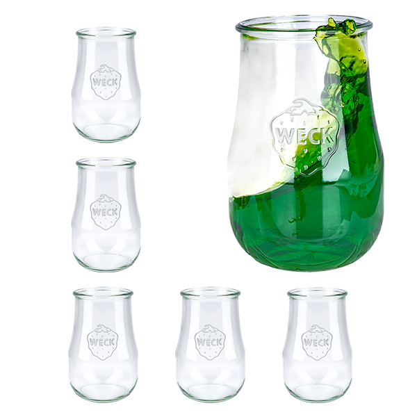 Set van 6 Weck potten 1750ml tulpenpotten
