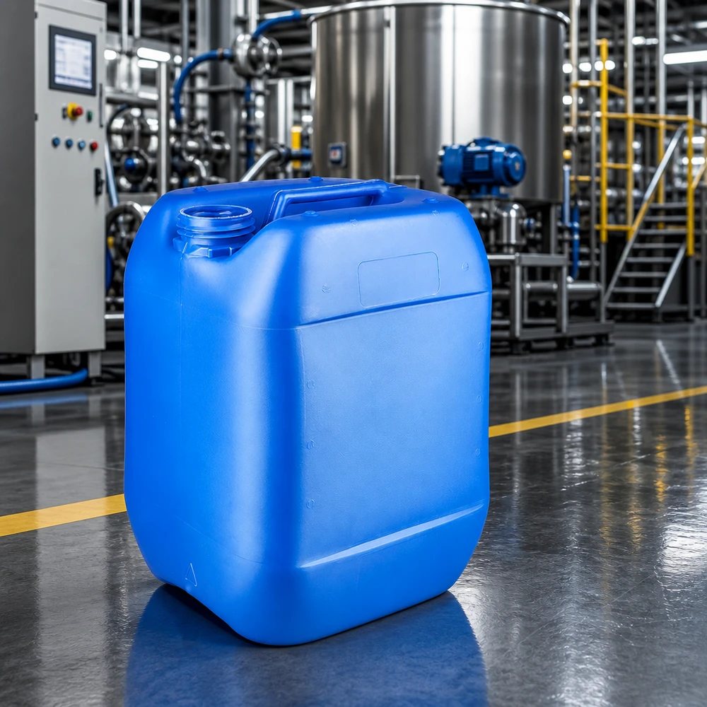 Canister 10 liter blauw zonder sluiting Blauwe lege jerrycan van 10 liter voor chemicaliën en bedrijfsmiddelen, zonder schroefdop