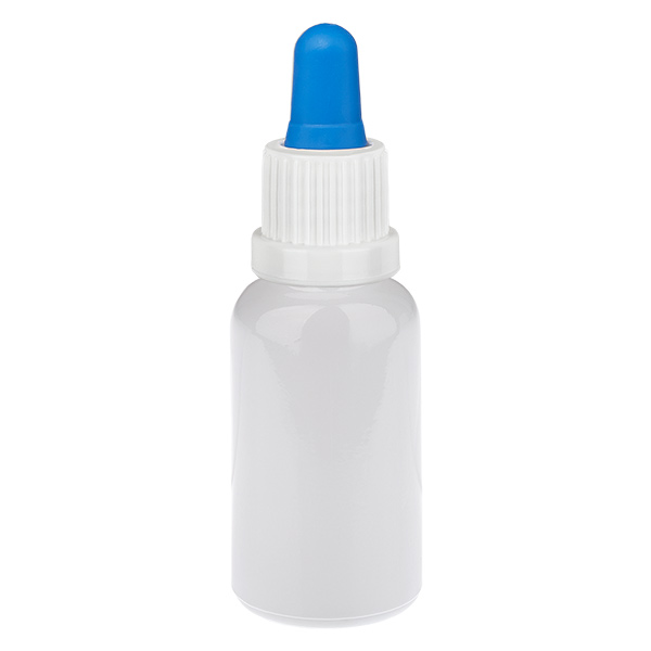 20 ml pipetflesje wit/blauw originele sluiting WhiteLine UT18/20 20 ml pipetflesje wit/blauw originele sluiting WhiteLine UT18/20