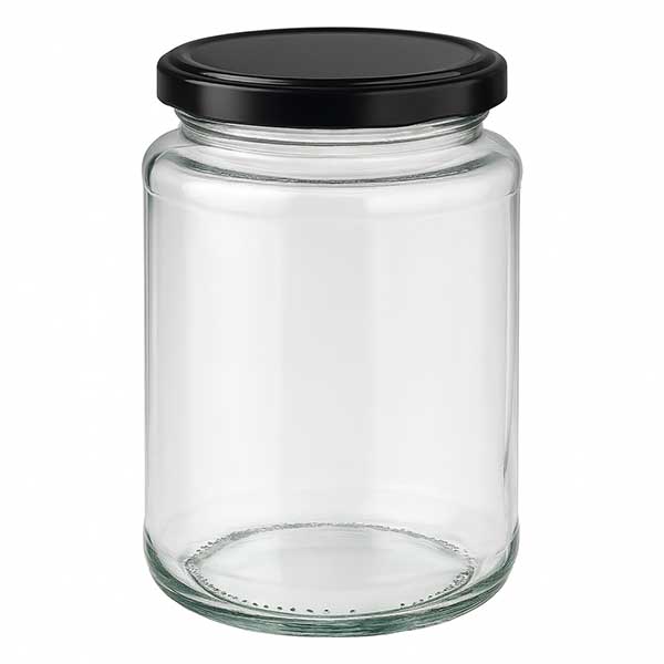 382ml rond glas met BasicSeal deksel zwart UNiTWIST