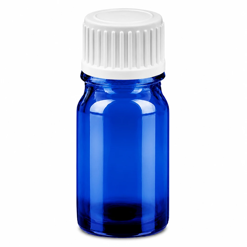 5ml Druppelflesje 0.9mm wit STD BlueLine UT18/5 Compacte 5ml druppelflacon blauw transparant met precieze 0,9mm doseerdop