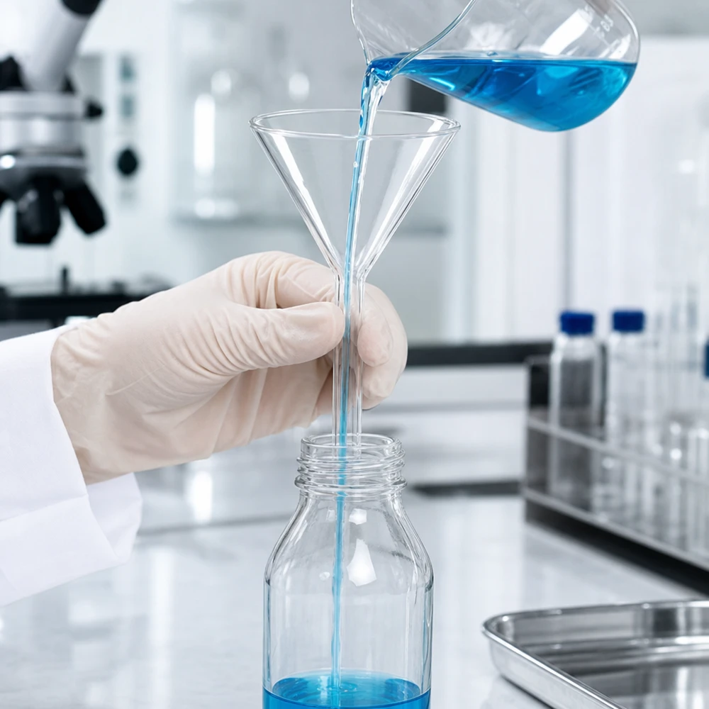 Laboratorium trechter gemaakt van soda lime glas met 60 graden hoek en 60 mm opening voor nauwkeurig decanteren