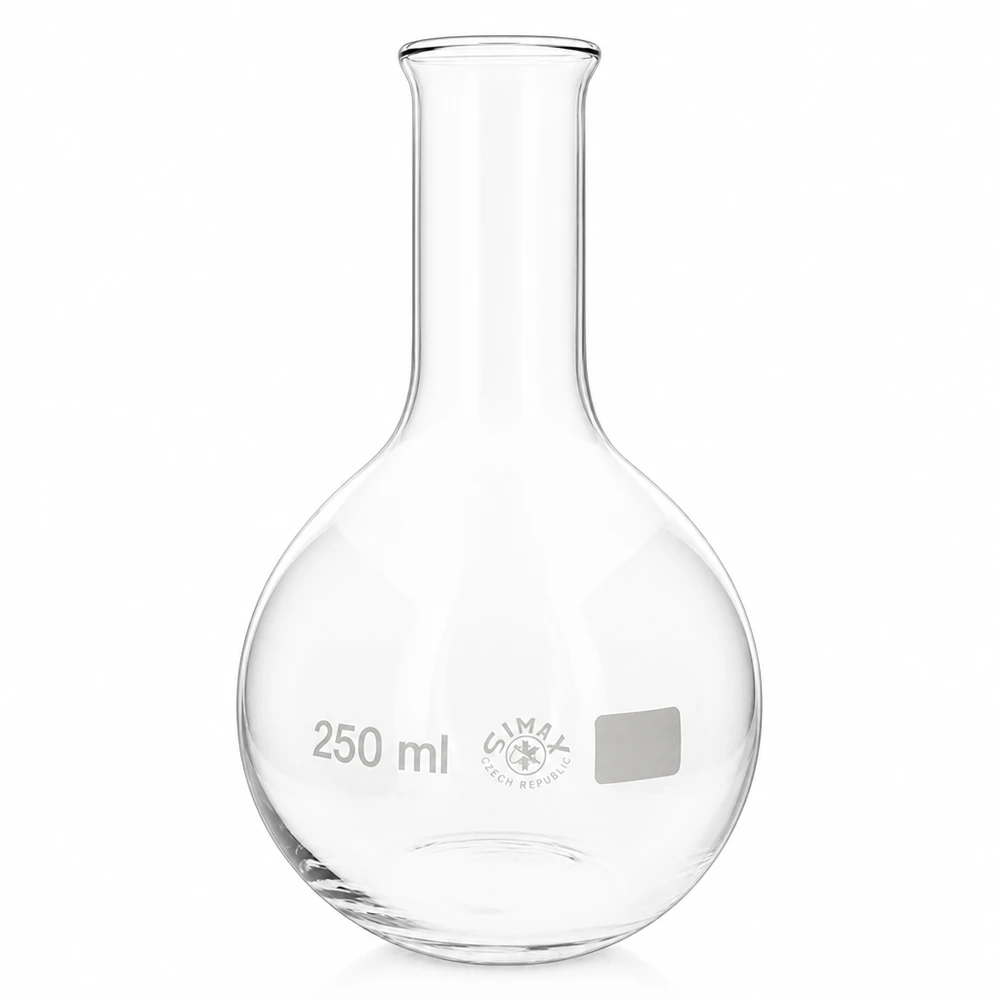 Heldere glazen kolf 250ml met smal openingsgedeelte