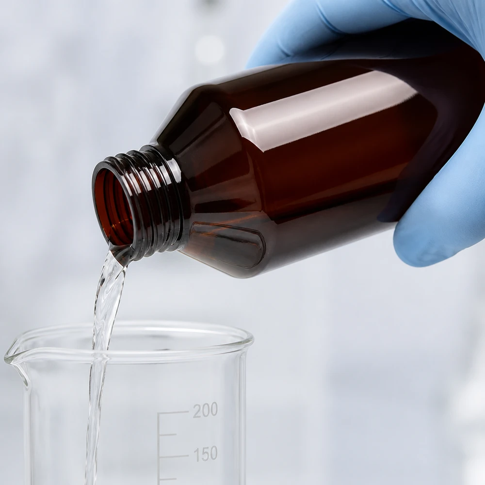 PET fles 750ml met witte verzegelstop Bruine PET-fles van 750 ml met stevige schroefdop voor het bewaren van chemicaliën
