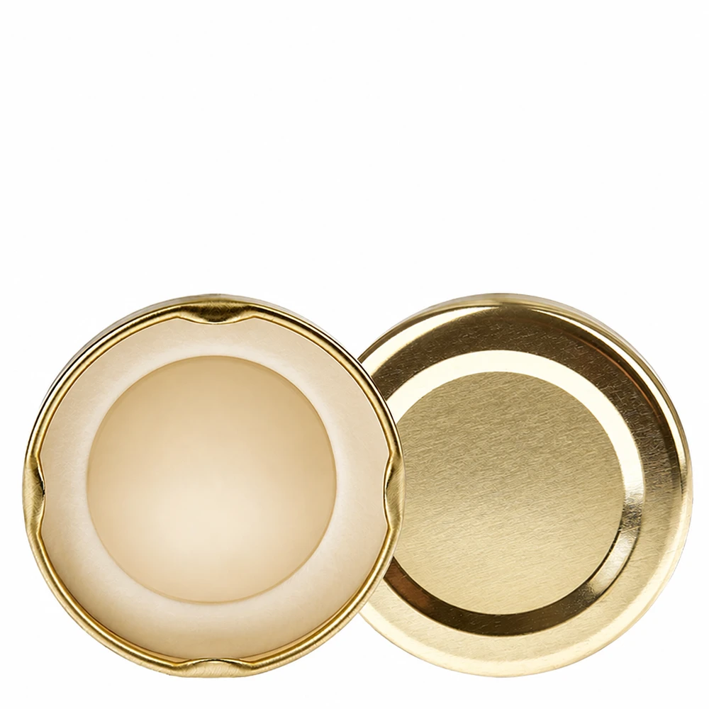 Kleine metalen deksel van 48 mm, goudkleurig, TO48 BasicSeal UniTwist, geschikt voor jam en sauzen