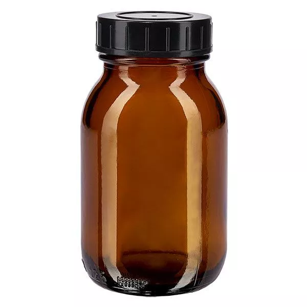 49 / 5.000125ml brede hals fles bruin glas met schroefdop