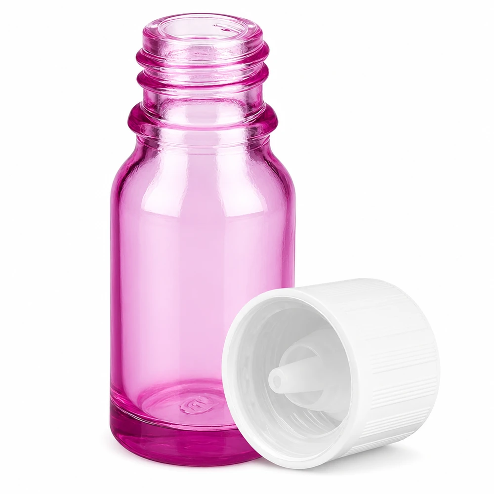 Paarse druppelflacon 10ml met 1,2mm opening perfect voor serums en vloeibare essences